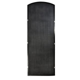 KaMic 36" x 80" Environment Damage Resistant Polyurethane Composite Exterior Entry House Front Door, Wrought Iron Door w/ Openable Tempered Rain Glass Window, Right-Hand Single Door Inward Swing Dark Walnut