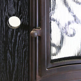 KaMic 60" x 80" Environment Damage Resistant Polyurethane Composite Exterior Entry House Front Door, Wrought Iron Door w/ Openable Tempered Rain Glass Window, Left-Hand Double Door Inward Swing Espresso