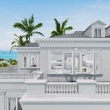 KaMic Elite-Fold 96" x 42" 4-Panel Aluminum Folding Window in Sleek White with Hidden Hinges & Rollers, Left-to-Right Outward Folding Design - Model # SE-FW4PWH9642-LR