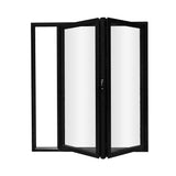 KaMic 72" x 80" 2 Panels Aluminum Folding Door in Black, Folded Out from Left to Right - Model #: SE-FD2PBK7280-LR