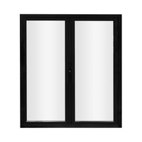 KaMic 72" x 80" 2 Panels Aluminum Folding Door in Black, Folded Out from Left to Right - Model #: SE-FD2PBK7280-LR