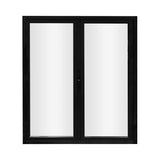 KaMic 72" x 80" 2 Panels Aluminum Folding Door in Black, Folded Out from Left to Right - Model #: SE-FD2PBK7280-LR