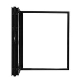 KaMic 72" x 96" 2 Panels Aluminum Folding Door in Black, Folded Out from Right to Left- Model #: SE-FD2PBK7296-RL