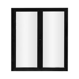 KaMic 72" x 96" 2 Panels Aluminum Folding Door in Black, Folded Out from Right to Left- Model #: SE-FD2PBK7296-RL