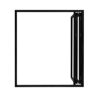 KaMic 72" x 96" 2 Panels Aluminum Folding Door in Black, Folded Out from Right to Left- Model #: SE-FD2PBK7296-RL