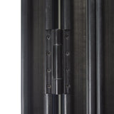 KaMic 108" x 80" 3 Panels Aluminum Folding Doors in Black, Folded Out from Left to Right Model #: FD3PBK10880-LR