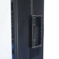 KaMic 108" x 80" 3 Panels Aluminum Folding Doors in Black, Folded Out from Left to Right Model #: FD3PBK10880-LR