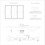 KaMic 108" x 80" 3 Panels Aluminum Folding Doors in Black, Folded Out from Left to Right Model #: FD3PBK10880-LR