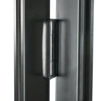 KaMic 108" x 80" 3 Panels Aluminum Folding Doors in Black, Folded Out from Right to Left Model #: FD3PBK10880-RL