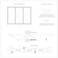 KaMic 108" x 80" 3 Panels Aluminum Folding Doors in Black, Folded Out from Right to Left Model #: FD3PBK10880-RL