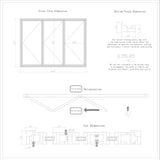 KaMic 108" x 80" 3 Panels Aluminum Folding Doors in Black, Folded Out from Right to Left Model #: FD3PBK10880-RL