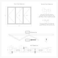 KaMic 108" x 80" 3 Panels Aluminum Folding Doors in Black, Folded Out from Right to Left Model #: FD3PBK10880-RL