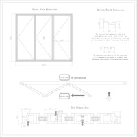 KaMic 108" x 96" 3 Panels Aluminum Folding Doors in Black, Folded Out from Right to Left Model #: FD3PBK10896-RL