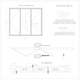 KaMic 108" x 96" 3 Panels Aluminum Folding Doors in Black, Folded Out from Right to Left Model #: FD3PBK10896-RL