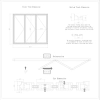 KaMic 96" x 80" 3 Panels Aluminum Folding Doors in Black, Folded Out from Left to Right Model #: FD3PBK9680-LR