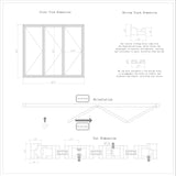 KaMic 96" x 80" 3 Panels Aluminum Folding Doors in Black, Folded Out from Left to Right Model #: FD3PBK9680-LR