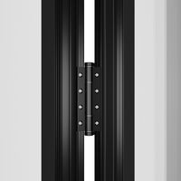 KaMic 96" x 80" 3 Panels Aluminum Folding Doors in Black, Folded Out from Right to Left Model #: FD3PBK9680-RL