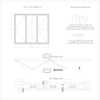KaMic 96" x 80" 3 Panels Aluminum Folding Doors in Black, Folded Out from Right to Left Model #: FD3PBK9680-RL