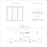 KaMic 96" x 80" 3 Panels Aluminum Folding Doors in Black, Folded Out from Right to Left Model #: FD3PBK9680-RL