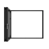 KaMic 96" x 80" 3 Panels Aluminum Folding Doors in Black, Folded Out from Right to Left Model #: FD3PBK9680-RL