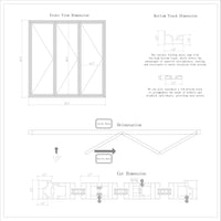 KaMic 96" x 96" 3 Panels Aluminum Folding Doors in Black, Folded Out from Left to Right Model #: FD3PBK9696-LR