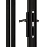 KaMic Versa-Fold 96" x 96" 3 Panels Aluminum Folding Doors in Black, Folded Out from Right to Left Model #: FD3PBK9696-RL
