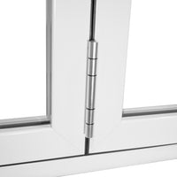 KaMic 144" x 80" 5 Panels Aluminum Folding Door In White, Folded Out From Right To Left Model #: FD5PWH14480-RL