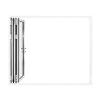 KaMic 108" x 80" 3 Panels Aluminum Folding Doors In White, Folded Out From Left To Right Model #: FD3PWH10880-LR