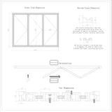 KaMic 108" x 80" 3 Panels Aluminum Folding Doors In White, Folded Out From Left To Right Model #: FD3PWH10880-LR