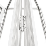 KaMic Versa-Fold 108" x 80" 3 Panels Aluminum Folding Doors In White, Folded Out From Left To Right Model #: FD3PWH10880-LR