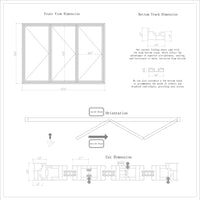 KaMic 108" x 80" 3 Panels Aluminum Folding Doors In White, Folded Out From Left To Right Model #: FD3PWH10880-LR