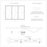 KaMic 108" x 80" 3 Panels Aluminum Folding Doors In White, Folded Out From Left To Right Model #: FD3PWH10880-LR