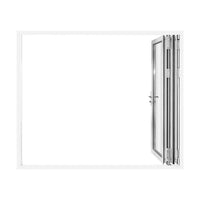 KaMic 108" x 80" 3 Panels Aluminum Folding Doors In White, Folded Out From Right To Left Model #: FD3PWH10880-RL