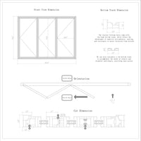 KaMic 108" x 80" 3 Panels Aluminum Folding Doors In White, Folded Out From Right To Left Model #: FD3PWH10880-RL