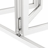 KaMic Versa-Fold 108" x 80" 3 Panels Aluminum Folding Doors In White, Folded Out From Right To Left Model #: FD3PWH10880-RL