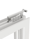 KaMic Versa-Fold 108" x 96" 3 Panels Aluminum Folding Doors In White, Folded Out From Left To Right Model #: FD3PWH10896-LR