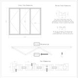 KaMic 108" x 96" 3 Panels Aluminum Folding Doors In White, Folded Out From Right To Left Model #: FD3PWH10896-RL