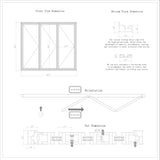 KaMic 96" x 80" 3 Panels Aluminum Folding Doors In White, Folded Out From Left To Right Model #: FD3PWH9680-LR