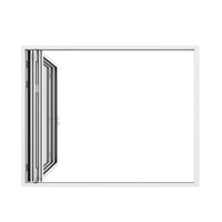 KaMic 96" x 80" 3 Panels Aluminum Folding Doors In White, Folded Out From Left To Right Model #: FD3PWH9680-LR