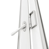 KaMic Versa-Fold 96" x 80" 3 Panels Aluminum Folding Doors In White, Folded Out From Left To Right Model #: FD3PWH9680-LR