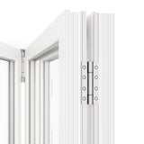 KaMic Versa-Fold 96" x 80" 3 Panels Aluminum Folding Doors In White, Folded Out From Left To Right Model #: FD3PWH9680-LR