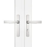 KaMic Versa-Fold 96" x 80" 3 Panels Aluminum Folding Doors In White, Folded Out From Left To Right Model #: FD3PWH9680-LR