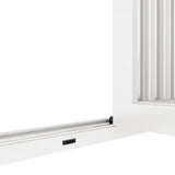 KaMic Versa-Fold 96" x 80" 3 Panels Aluminum Folding Doors In White, Folded Out From Left To Right Model #: FD3PWH9680-LR