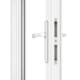 KaMic Versa-Fold 96" x 80" 3 Panels Aluminum Folding Doors In White, Folded Out From Left To Right Model #: FD3PWH9680-LR