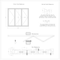 KaMic 96" x 80" 3 Panels Aluminum Folding Doors In White, Folded Out From Left To Right Model #: FD3PWH9680-LR