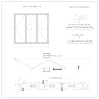 KaMic 96" x 80" 3 Panels Aluminum Folding Doors In White, Folded Out From Right To Left Model #: FD3PWH9680-RL