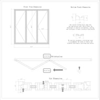 KaMic 96" x 96" 3 Panels Aluminum Folding Doors In White, Folded Out From Right To Left Model #: FD3PWH9696-RL