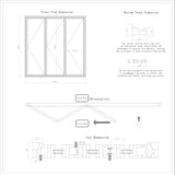 KaMic 96" x 96" 3 Panels Aluminum Folding Doors In White, Folded Out From Right To Left Model #: FD3PWH9696-RL