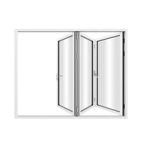 KaMic 96" x 96" 3 Panels Aluminum Folding Doors In White, Folded Out From Right To Left Model #: FD3PWH9696-RL
