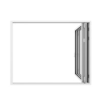 KaMic 96" x 96" 3 Panels Aluminum Folding Doors In White, Folded Out From Right To Left Model #: FD3PWH9696-RL